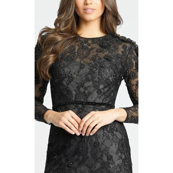 Mac Duggal 67703 - Quarter Sleeve Lace Evening Dress - 10 - Picture 2 of 3